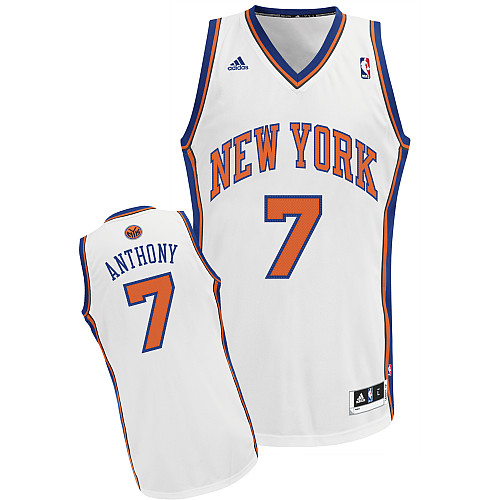  NBA New York Knicks 7 Carmelo Anthony New Revolution 30 Swingman Home White Jersey